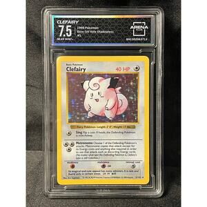 1999 Clefairy Shadowless #5 Pokémon Base Set ArenaClub Graded Near Mint+ 7.5